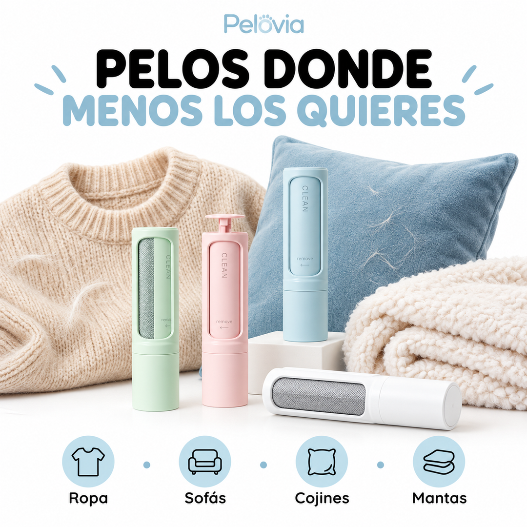 Infografía Pelovia: pelos en ropa, sofás, cojines y mantas
